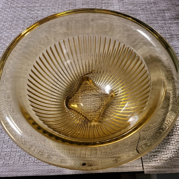 Vtg 30s Federal Glass Yrllow Ribbed 10" Mixing Bowl - Picture 3 of 3